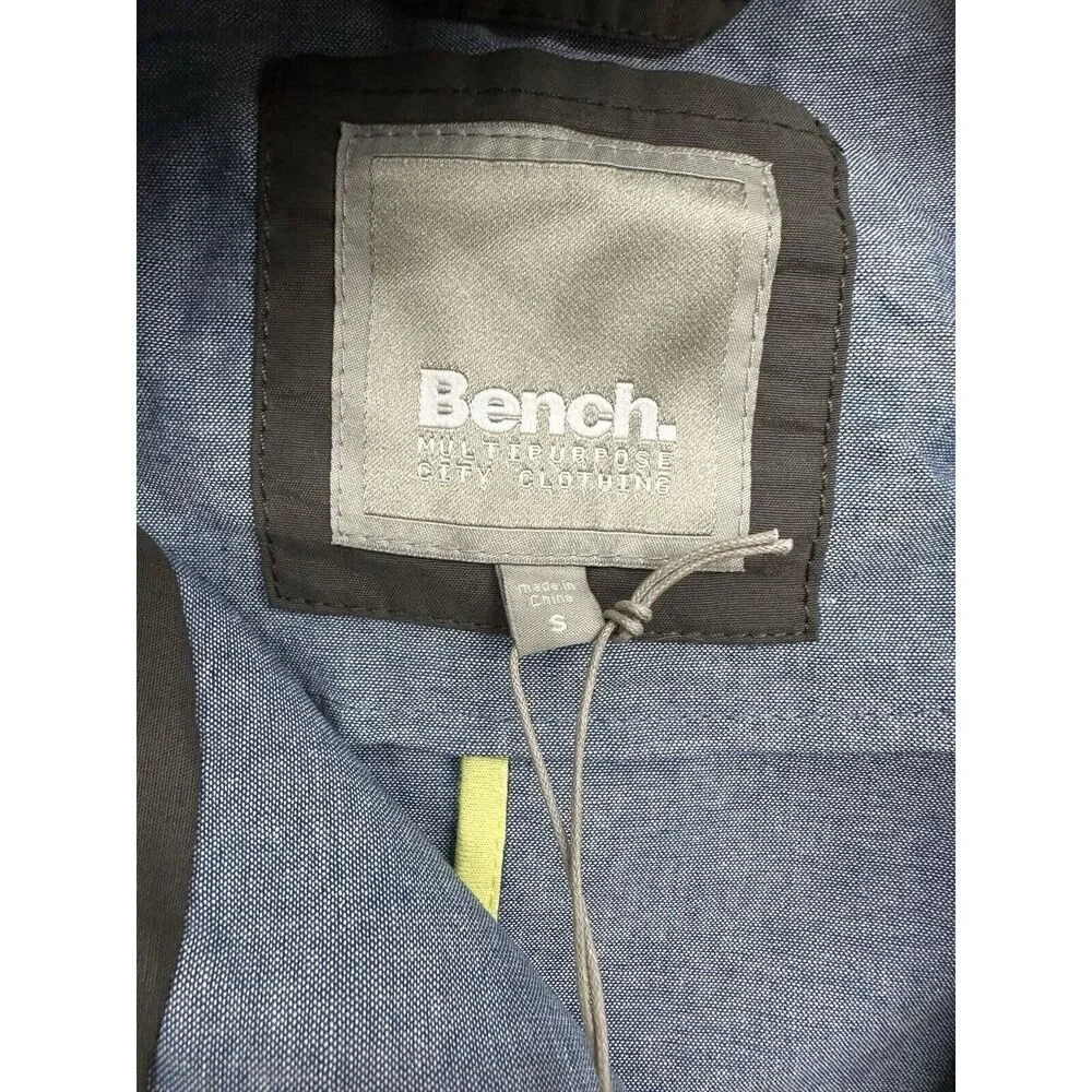 BENCH UK Outdoor Jacket Army‎ Green Chore Coat Sz S Hooded NEW! Long Pockets